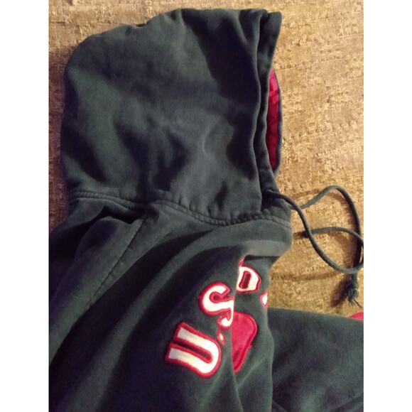 US Polo Assn. Hoodie Mens 2XL Blue Hooded Sweatshirt Cotton Hood Spell Out - Picture 10 of 14